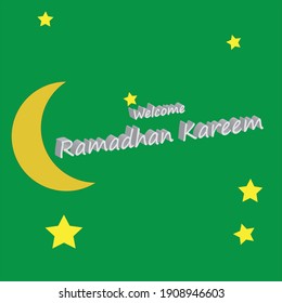 El mes de Ramadán está a la vista. Pronto nos veremos. Prepara tu corazón para acercarte a Él. Marhaban yaa Ramadhan. Escribiendo Ramadhan Kareem. Inscripción con estrella, media luna.