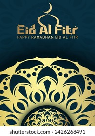 The month of Ramadhan. Eid al-Fitr. Islamic background design with arabic calligraphy and ornaments. - Arabic calligraphy translation: Ramadhan kareem