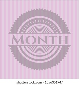 Month realistic pink emblem