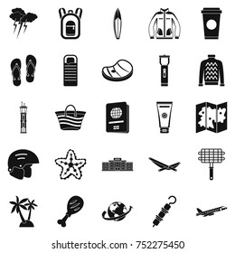 Month of rest icons set. Simple set of 25 month of rest vector icons for web isolated on white background