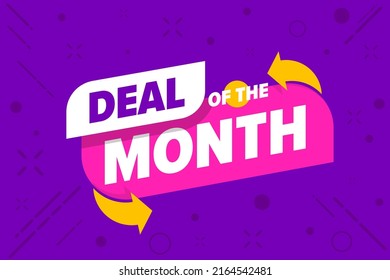 Month sale promotion banner design template. Store discount announcement vector illustration