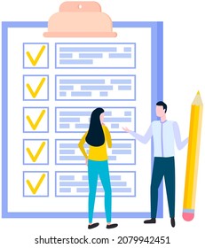 Month scheduling, to do list, time management concept. Businesspeople make to do plan. People discuss plan, dealing with task, timetable, checklist. Colleagues work with check list plan, schedule