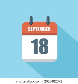 Mes de septiembre. Icono de calendario cuadrado diario de vectores. Fecha y hora, día, mes. Vacaciones. Temporada.