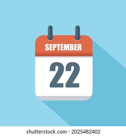 Month of September. Vector flat daily square calendar icon. Date and time, day, month. Holiday. Season.