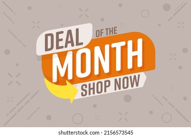 Month special offer sticker badge for sale banner. Deal of month promotion vector illustration