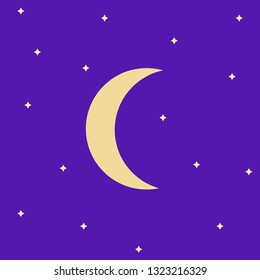 Month and stars. Night sky. Vector illustration. EPS 10.