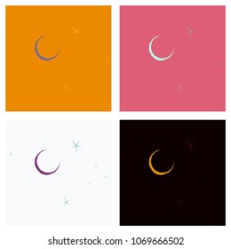 Month and stars on background from cartoon