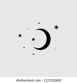 month and stars. vectorial icon