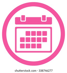 Month Syllabus vector icon. Style is flat rounded symbol, pink color, rounded angles, white background.