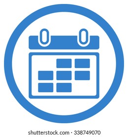 Month Syllabus vector icon. Style is flat rounded symbol, cobalt color, rounded angles, white background.