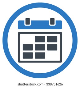 Month Syllabus vector icon. Style is bicolor flat rounded symbol, smooth blue colors, rounded angles, white background.