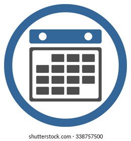 Month Syllabus vector icon. Style is bicolor flat rounded symbol, cobalt and gray colors, rounded angles, white background.