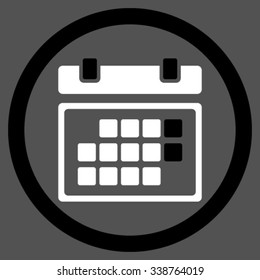 Month Syllabus vector icon. Style is bicolor flat rounded symbol, black and white colors, rounded angles, gray background.