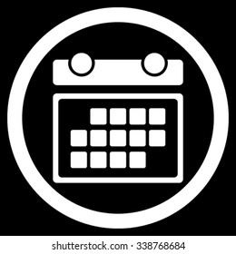 Month Syllabus vector icon. Style is flat rounded symbol, white color, rounded angles, black background.
