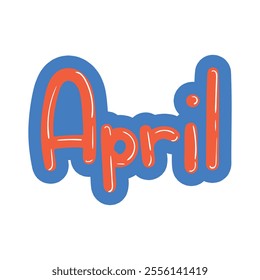 Month Text Effect Vector - April