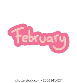 Month Text Effect Vector - February