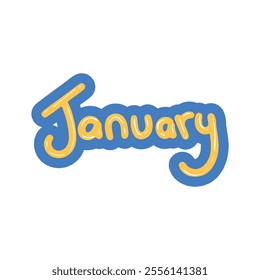 Month Text Effect Vector - January