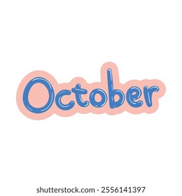 Month Text Effect Vector - October