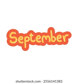 Month Text Effect Vector - September