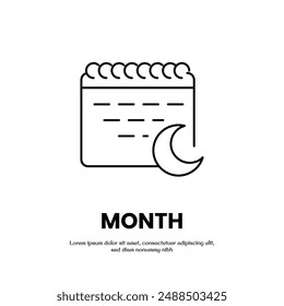 Month Thin Outline Icon Vektorgrafik Design Gut für Web oder mobiles App