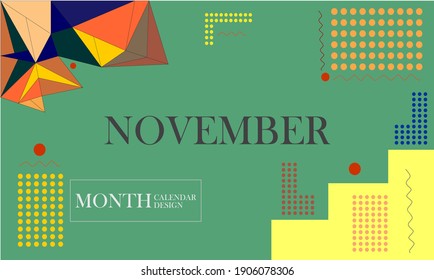 month vector with geometric pattern