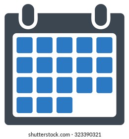 Month vector icon. Style is bicolor flat symbol, smooth blue colors, rounded angles, white background.