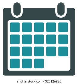 Month vector icon. Style is bicolor flat symbol, soft blue colors, rounded angles, white background.