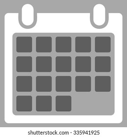 Month vector icon. Style is bicolor flat symbol, dark gray and white colors, rounded angles, silver background.