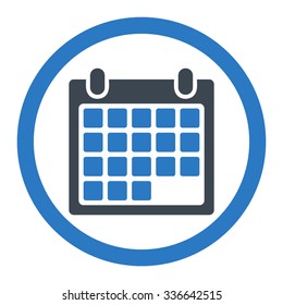 Month vector icon. Style is bicolor flat rounded symbol, smooth blue colors, rounded angles, white background.