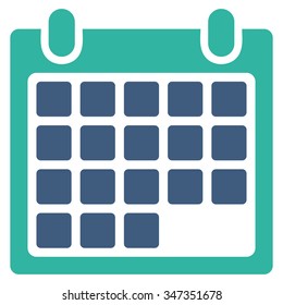 Month Vector Icon. Style Is Bicolor Flat Symbol, Cobalt And Cyan Colors, Rounded Angles, White Background.