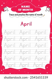 Month and Week Name Worksheets for Kids" help young children learn month and day names through tracing, sequencing, and fun activities. Ideal for preschool and kindergarten