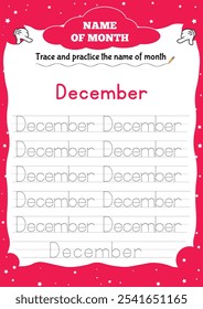 Month and Week Name Worksheets for Kids" help young children learn month and day names through tracing, sequencing, and fun activities. Ideal for preschool and kindergarten