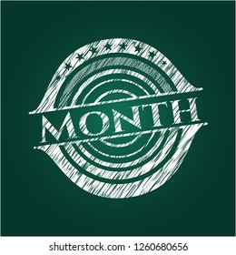 Month written with chalkboard texture