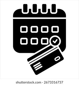 Ilustración vectorial mensual del icono del glifo de la factura
