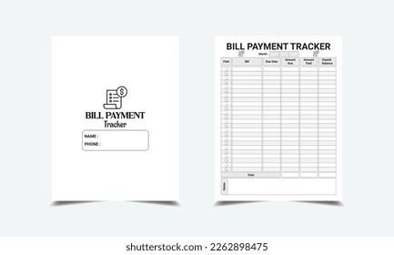 Mensual Bill Payment Tracker kdp interior