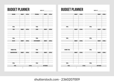 Monthly Budget Planner Printable, Budget tracker