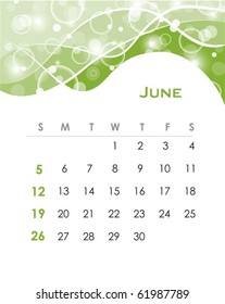Monthly calendar for 2011 in editable vector format