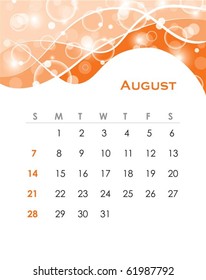 Monthly calendar for 2011 in editable vector format