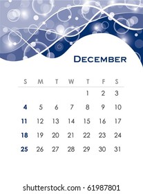 Monthly calendar for 2011 in editable vector format