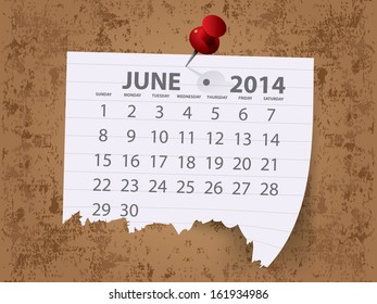 Monthly Calendar for 2014 vector