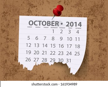 Calendario mensual para el vector 2014
