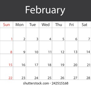 Monthly calendar 2015