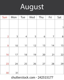 Monthly calendar 2015