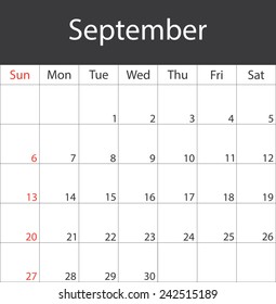 Monthly calendar 2015