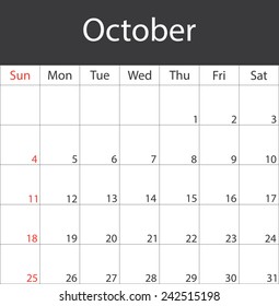 Monthly calendar 2015