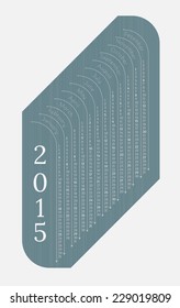 monthly calendar 2015 on blue background, vector
