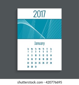 Monthly calendar for 2017. 