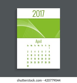Monthly calendar for 2017.