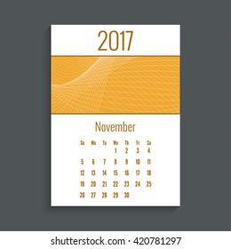 Monthly calendar for 2017.