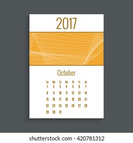 Monthly calendar for 2017.
